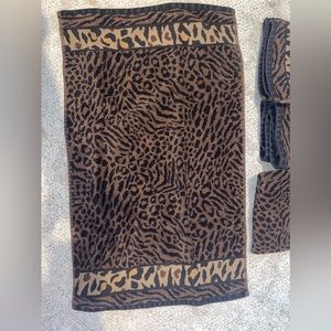 Leopard bath hand towels